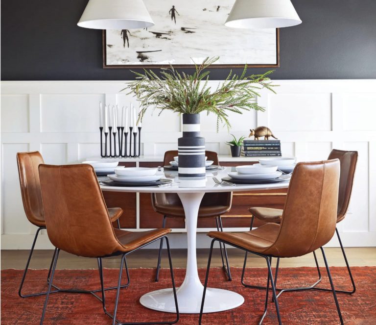 white-tulip-dining-table-with-tan-leather-dining-chairs-and-red-rug-copy
