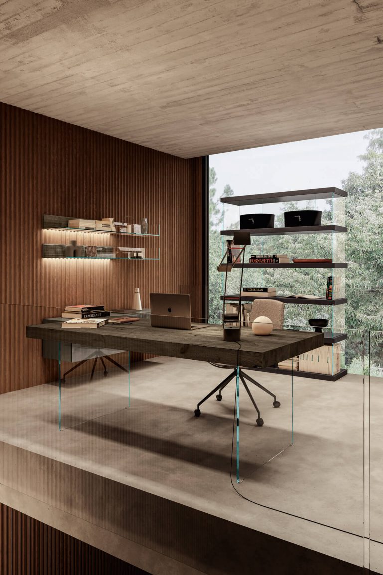 scrivania-in-legno-e-vetro