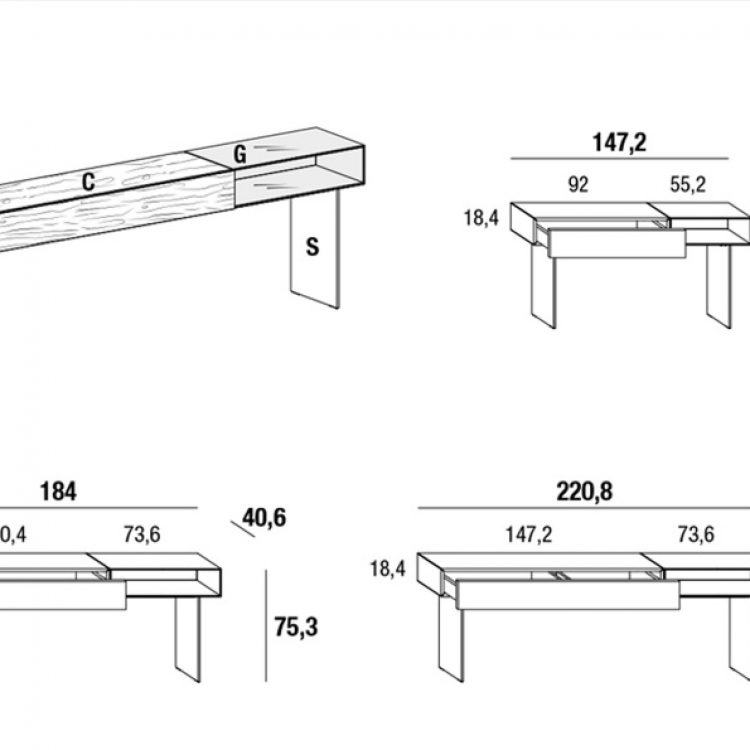 glass console dimensions